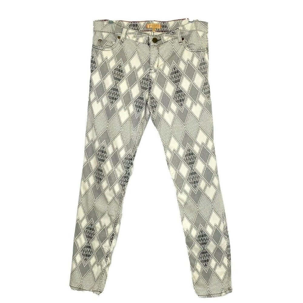 Sanctuary Denim Women's size 29 Tapered Leg Jeans Stretch Gray OW Diamond Print